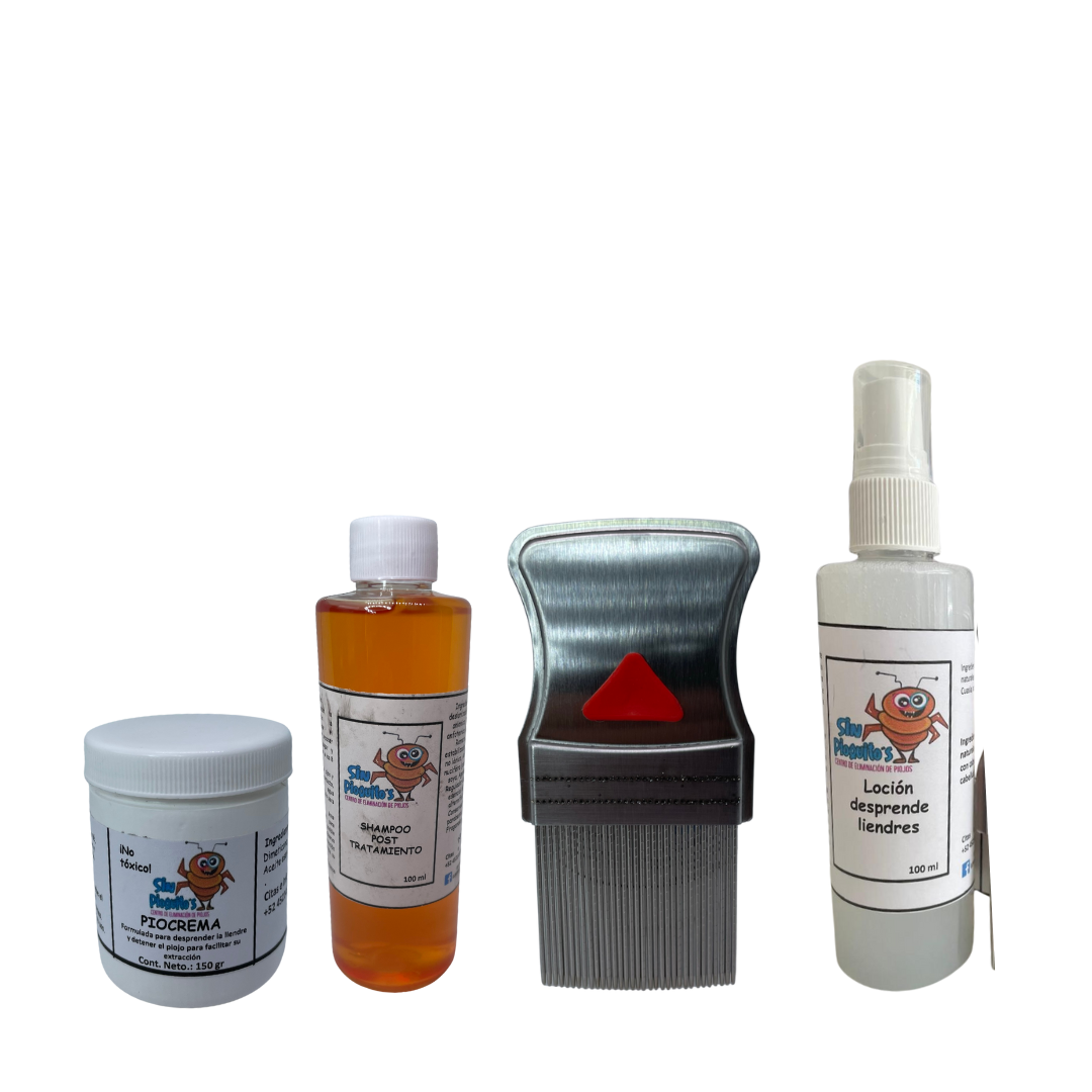 Kit Para Eliminación De Piojos Con Peine De Acero Inoxidable Metal